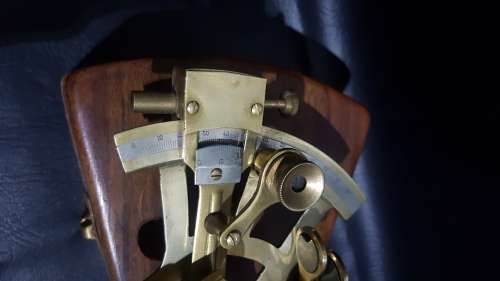 Beautiful nautical brass sextant with solid wooden case!!!!!!!