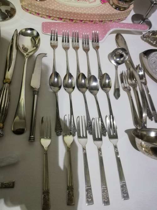 Super large Collection of silver plated items bid for all!!!!!