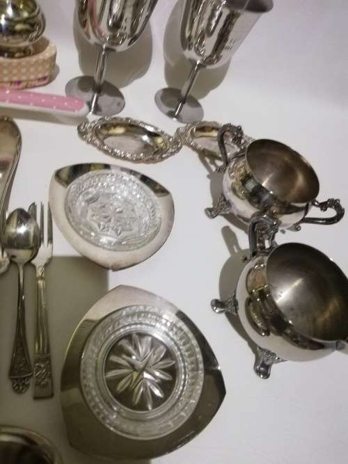 Super large Collection of silver plated items bid for all!!!!!