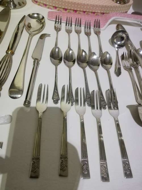 Super large Collection of silver plated items bid for all!!!!!