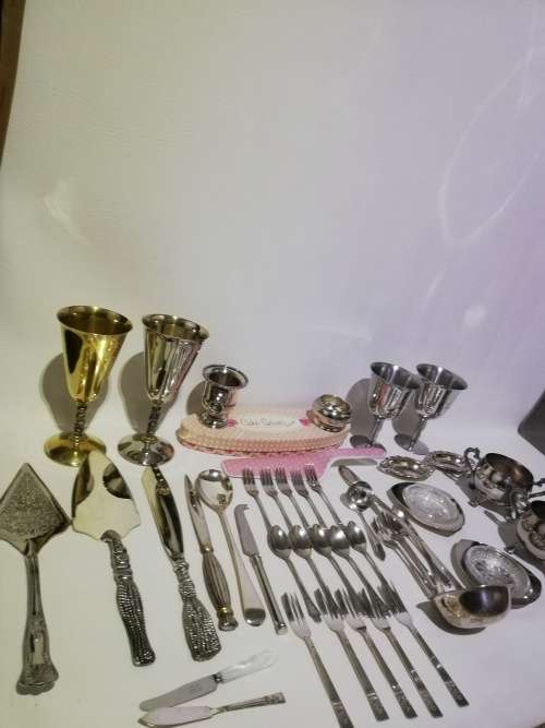 Super large Collection of silver plated items bid for all!!!!!
