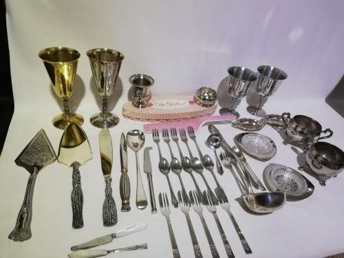 Super large Collection of silver plated items bid for all!!!!!