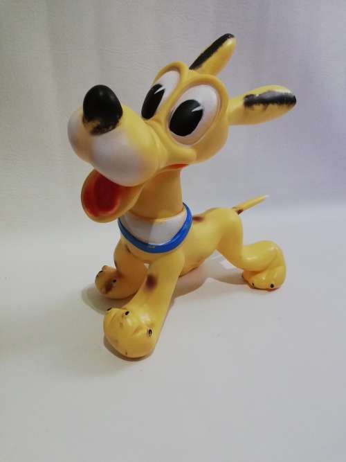 RARE 24CM TALL PLUTO LEBRAPLASTICS WALTDISNEY ITALY 1980s COLLECTOR'S TOY!!!!!!!
