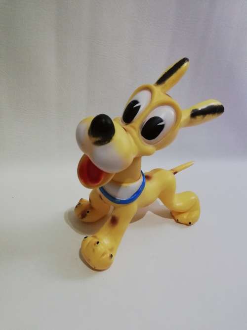 RARE 24CM TALL PLUTO LEBRAPLASTICS WALTDISNEY ITALY 1980s COLLECTOR'S TOY!!!!!!!