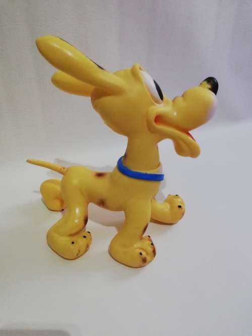 RARE 24CM TALL PLUTO LEBRAPLASTICS WALTDISNEY ITALY 1980s COLLECTOR'S TOY!!!!!!!