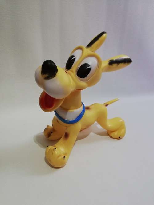 RARE 24CM TALL PLUTO LEBRAPLASTICS WALTDISNEY ITALY 1980s COLLECTOR'S TOY!!!!!!!