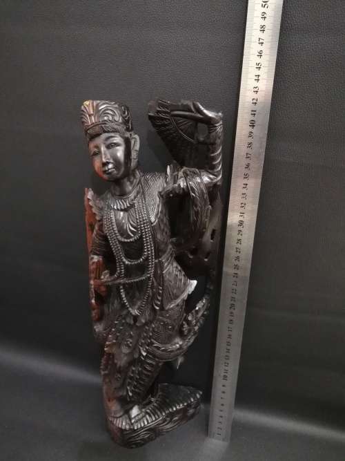 Stunning large 42cm  Highly detailed hand carved solid wooden figure!!!