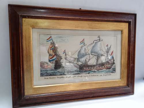 Beautiful vintage print of ships size 67cm x 48cm!!!!