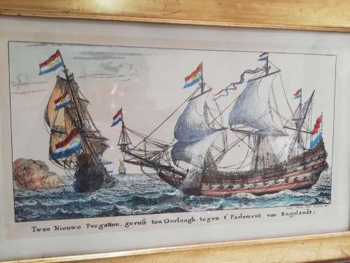 Beautiful vintage print of ships size 67cm x 48cm!!!!