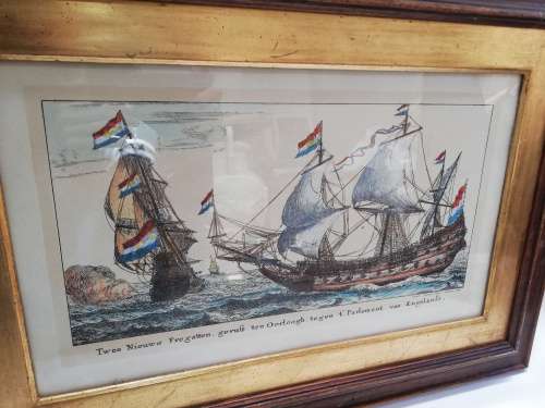 Beautiful vintage print of ships size 67cm x 48cm!!!!
