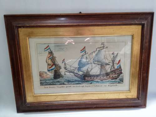 Beautiful vintage print of ships size 67cm x 48cm!!!!