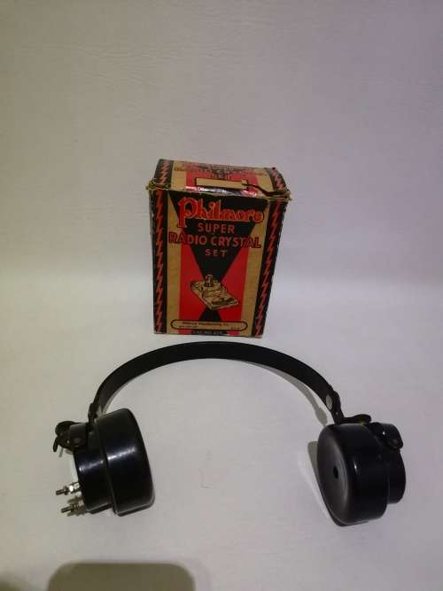 RARE philmore super crystal set made in the USA with headset bid for all!!!!!