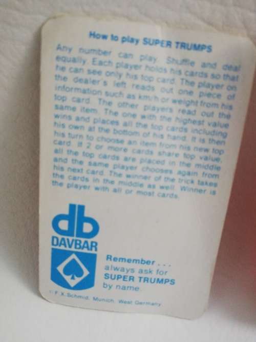 Vintage Super Trumps Jets made in western Germany!!!!