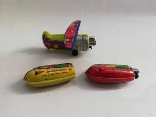 Tin plate Rocket lighters made in France bid for all!!!!!