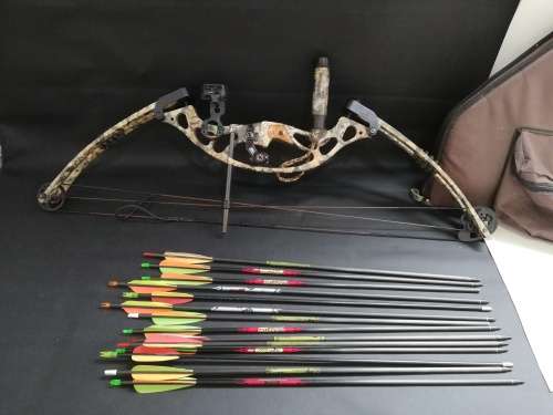 HOYT USA ZR200 COMPOND BOW with bag and a collection of arrows bid for all bow in good condition!!!!
