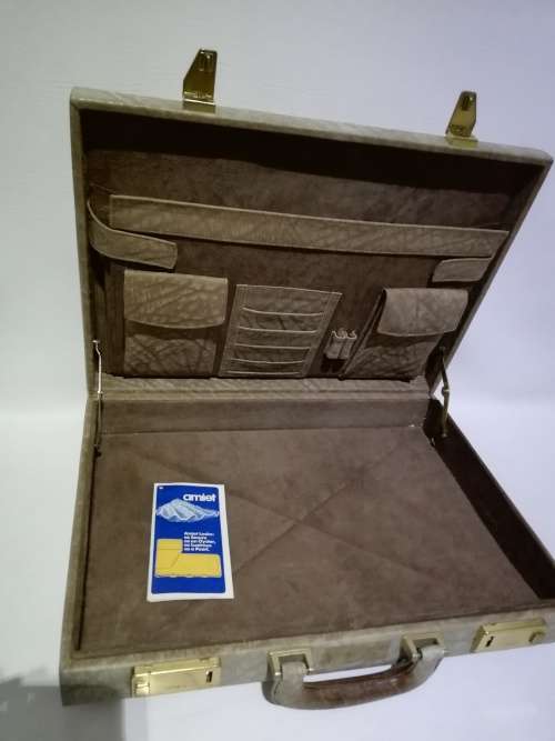 Genuine Leather Briefcase Attaché with Original Swiss Amiet Combination Lock!!!!