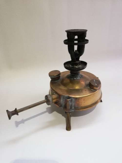 Rare mini vintage brass fold up stove not tested!!!!