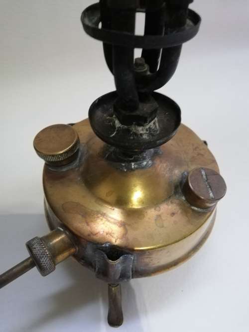 Rare mini vintage brass fold up stove not tested!!!!