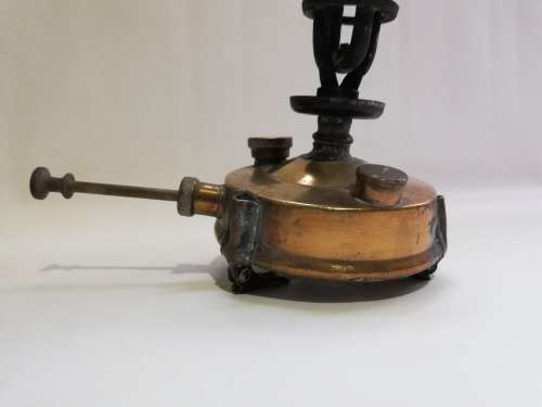 Rare mini vintage brass fold up stove not tested!!!!