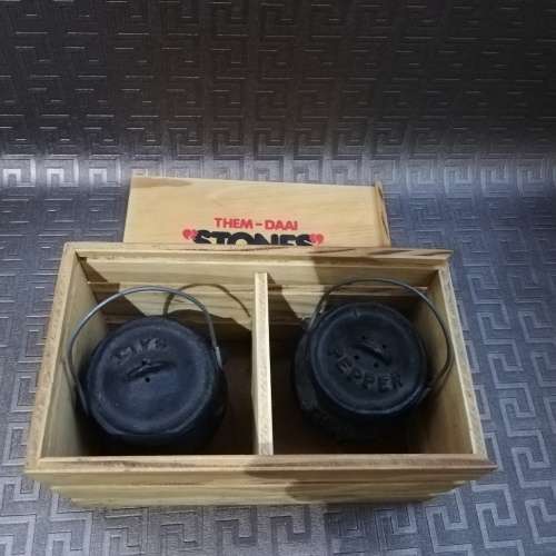 Solid Salt and pepper cast iron holders!!!