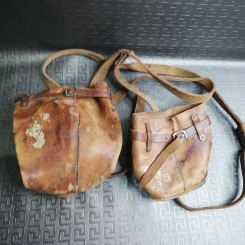 Vintage Genuine Leather horse bags with straps!!!!