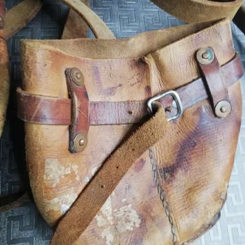 Vintage Genuine Leather horse bags with straps!!!!