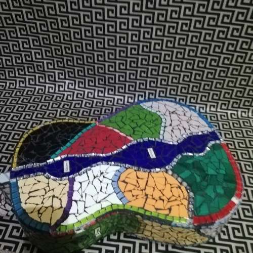 BEAUTIFUL LARGE MOSAIC ONE OF ITS KIND GITUAR WORKING!!!!!