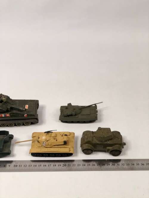5 Vintage  cast MILLITARY vehicles bid for all!!!!!