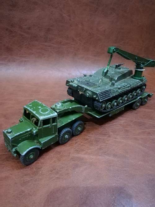 VINTAGE DINKY TOYS TRUCK TANK TRAILER AND TANK BID FOR ALL!!