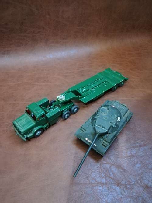 VINTAGE MILITARY TRUCK AND TRAILER WITH TANK BID FOR ALL!