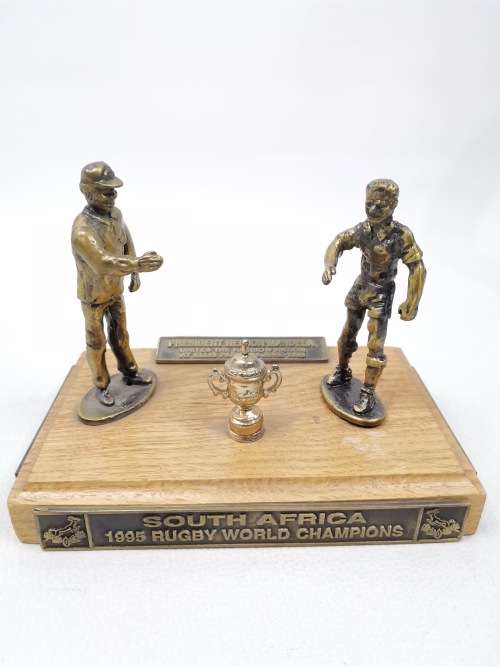 RARE 1995 rugby world cup display piece PRESIDENT NELSON MANDELA ELISS PARK 1995!!!!