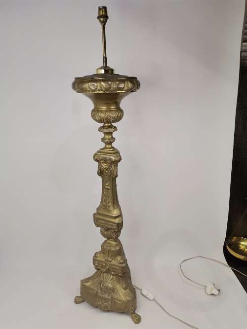 109Cm LARGE STUNNING HIGHLY DETAILED BRASS LAMP WORKING!!!!!!