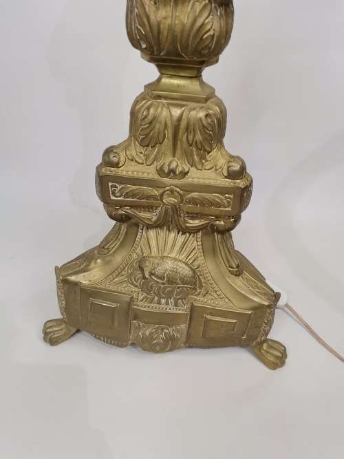 109Cm LARGE STUNNING HIGHLY DETAILED BRASS LAMP WORKING!!!!!!