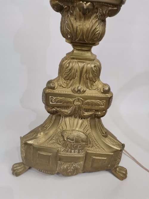 109Cm LARGE STUNNING HIGHLY DETAILED BRASS LAMP WORKING!!!!!!