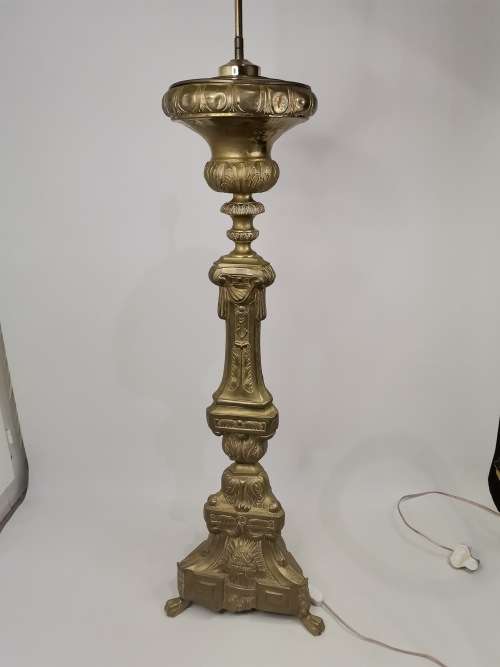 109Cm LARGE STUNNING HIGHLY DETAILED BRASS LAMP WORKING!!!!!!