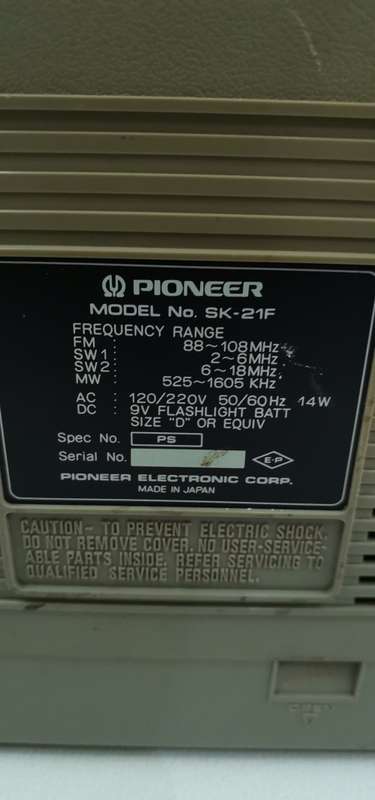 SUPER RARE ORIGINAL PIONEER SK-21F GHETTOBLASTER BOOMBOX WORKING 1982 WORKING RARE FIND!!!!!!!