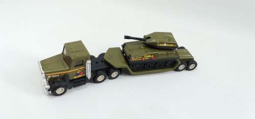 RARE BUDDY L TRUCK TRAILER AND TANK TIN PLATE TOYS MADE IN JAPAN !!!!!