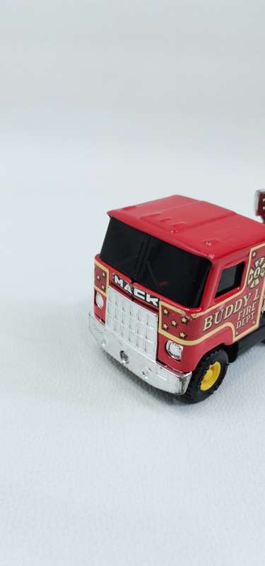 VINTAGE BUDDY L FIRE TRUCK AND TRAILER MADE IN JAPAN TIN PLATE AND PLASTIC