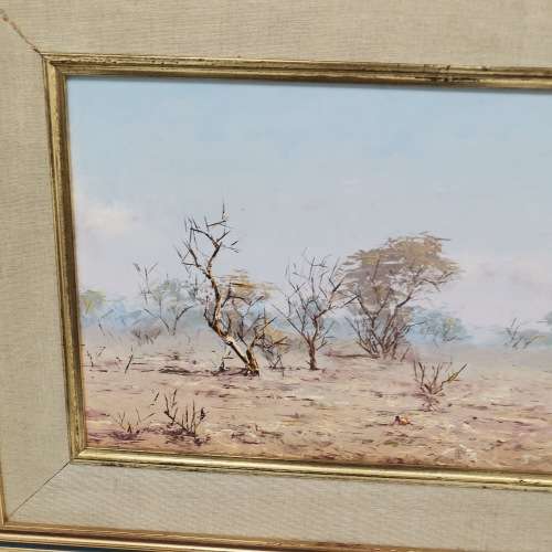 ORIGINAL HENRY BREDENKAMP OIL ON BOARD PAINTING SIGNED BY ARTIST 1975  SIZE 47 X 80CM!!!