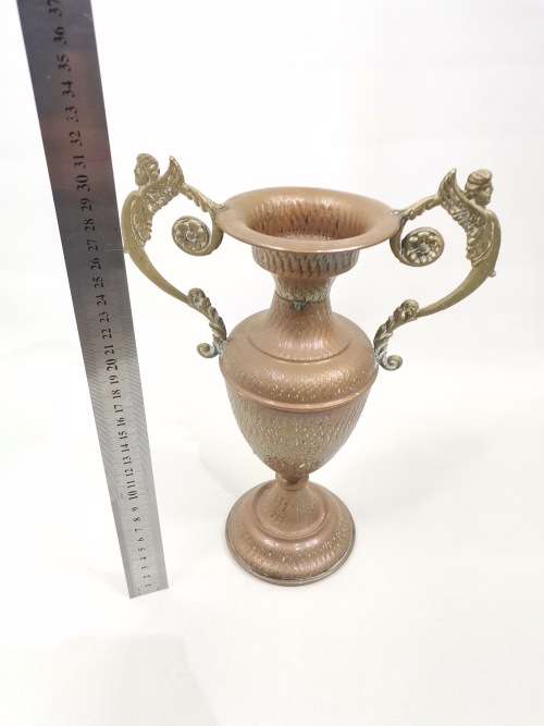 Absolutely beautiful vintage art deco copper and brass vase 32cm Large!!!!