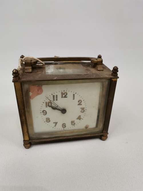 RARE VINTAGE BRASS MECANICAL CLOCK FRENCH MAKE NOT WORKING!!!!