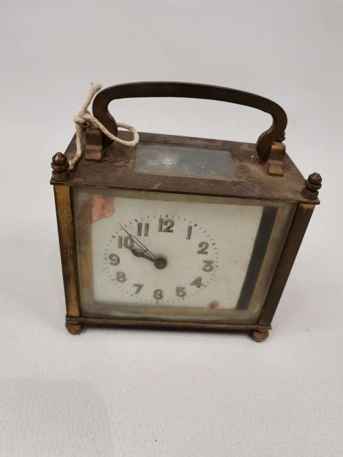 RARE VINTAGE BRASS MECANICAL CLOCK FRENCH MAKE NOT WORKING!!!!