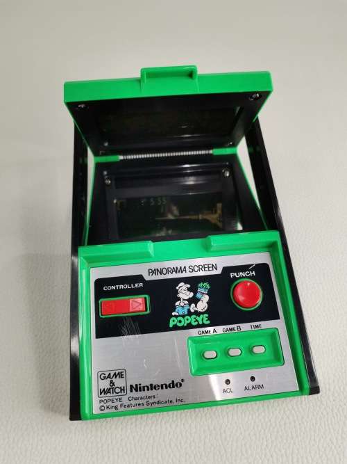 SUPER RARE NINTENDO GAME AND WATCH POPEYE 1983 PANORAMA SCREEN WORKING 100% ORIGINAL!!!!!!!!!