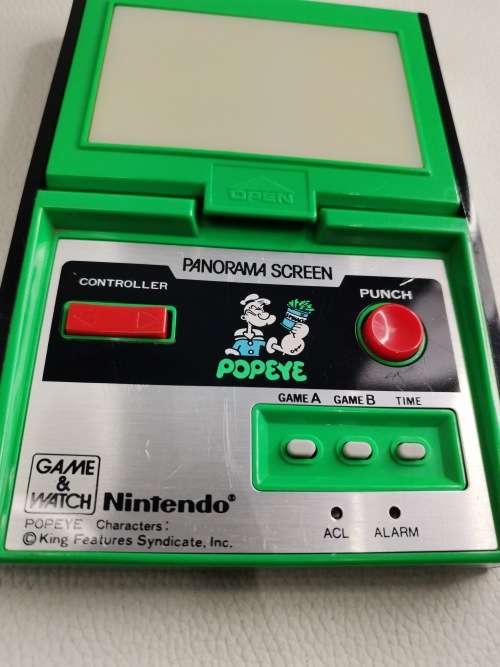 SUPER RARE NINTENDO GAME AND WATCH POPEYE 1983 PANORAMA SCREEN WORKING 100% ORIGINAL!!!!!!!!!