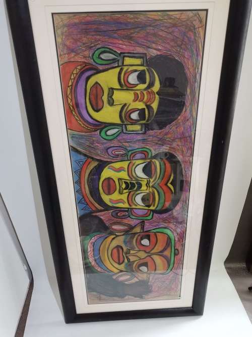 MASSIVE PASTEL SIGNED BY TM MAFENCKA 1997 SIZE 70CM C 147CM SUPER LARGE