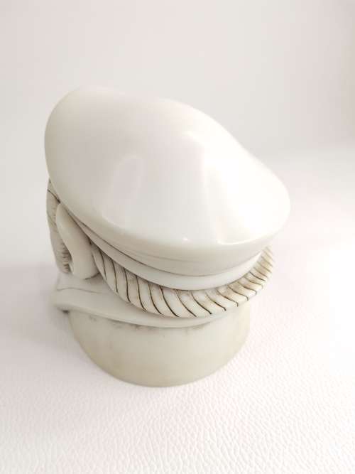 SUPER RARE MOST  DESIRABLE JOHN BICCARD CRUSHED MARBLE  SCULPTURE PIE FACE 10CM TALL!! !!!!