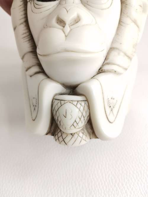 SUPER RARE MOST  DESIRABLE JOHN BICCARD CRUSHED MARBLE  SCULPTURE PIE FACE 10CM TALL!! !!!!