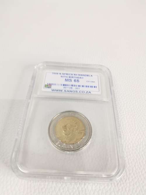 2008 Mandela R5 coin 90th BIRTHDAY graded!!!