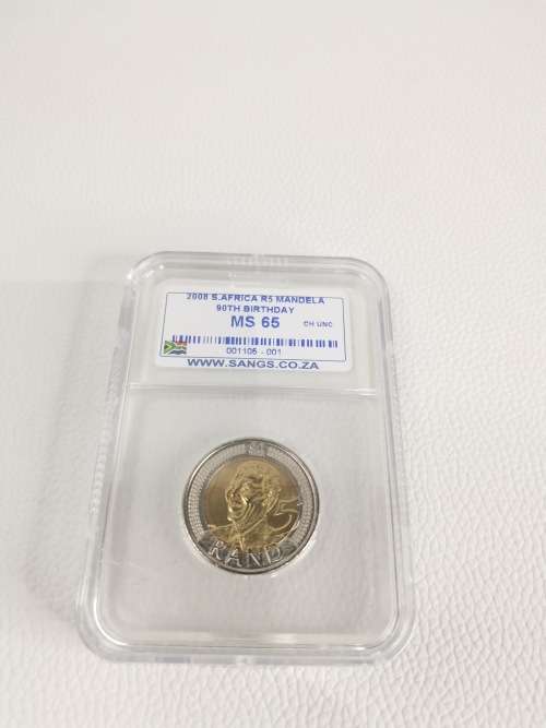 2008 Mandela R5 coin 90th BIRTHDAY graded!!!