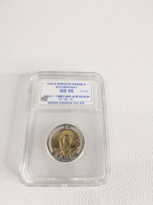 2008 Mandela R5 coin 90th BIRTHDAY graded!!!